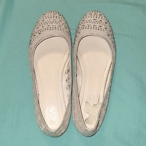 Sparkly Silver flats 8.5